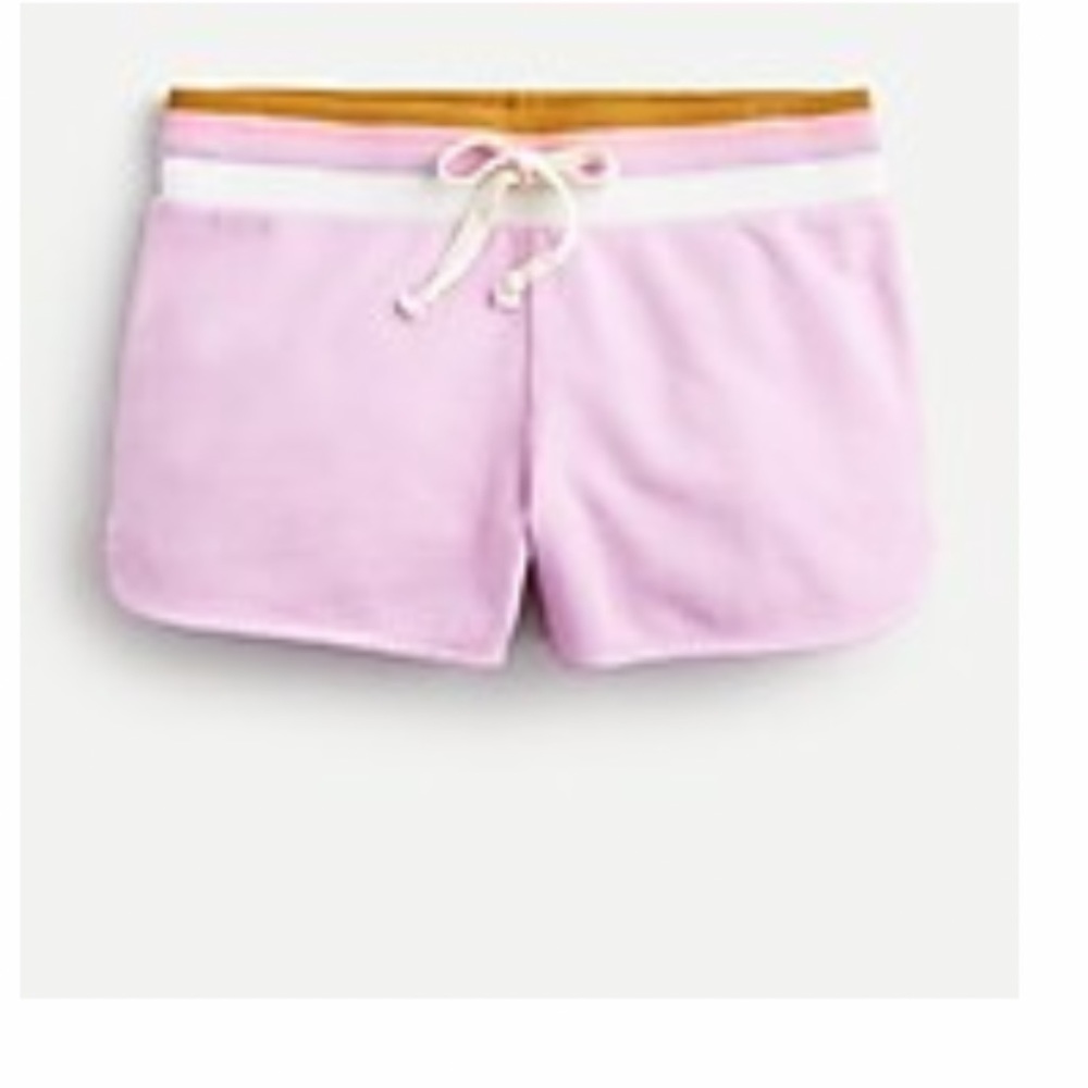J. Crew Striped rib track short original cotton Terry - Sundrenched Peony